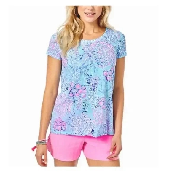 Lilly Pulitzer Etta Scoop Neck Blue Ibiza Now You Sea Me Size XS NWT - Picture 1 of 9